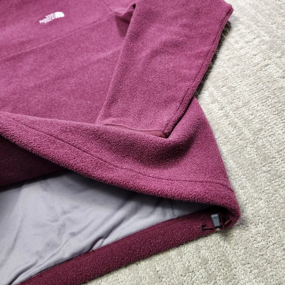 North Face Sweatshirt Men Medium Glacier Heavy Fleece 1/4 Zip Pullover‎ Red